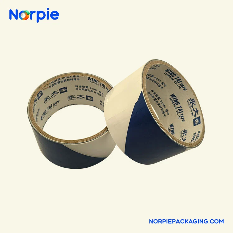 Asul at Puting Warning Tape